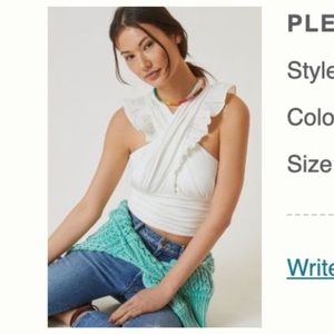 NWT Anthropologie white ruffle crop halter top